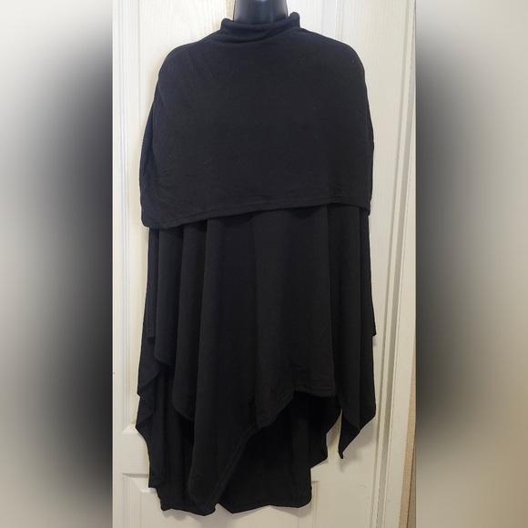 STYLEWE Elegant Black High Neck Poncho Size Medium NWT - Picture 2 of 7